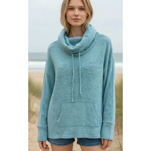 Sonoma Life & Style Womens Blue Cowl Neck Pullover Sweater Sz S